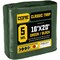 Core Tarps Tarp, 20 ft L x 0.5 mm H x 16 ft W, 5 Mil, Green/Black, Polyethylene CT-503-16X20 - alternate 1